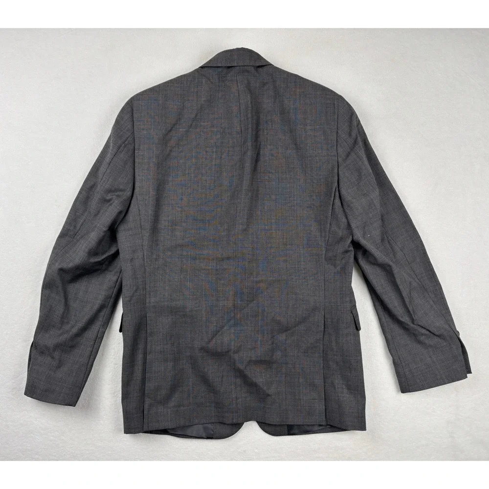 Lauren Ralph Lauren Slim Fit Gray‎ Windowpane Wool Sport Coat Blazer 38S